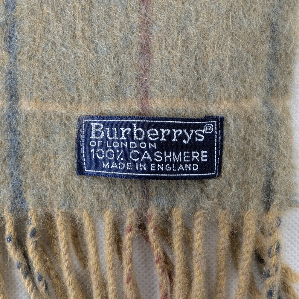Burberry Cashmere Scarf Green | Unisex | Timeless Check Look | Fast Dispatch - Picture 4 of 6